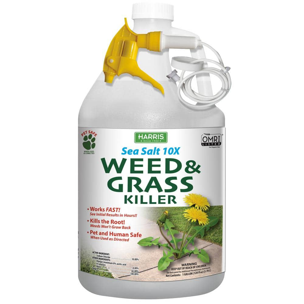Harris Sea Salt 10X Organic Weed & Grass Killer, 1 Gallon