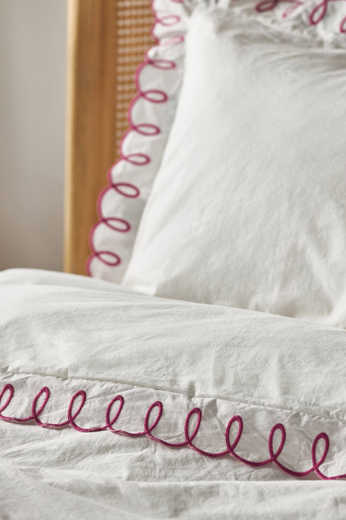 Maeve by Anthropologie Organic Cotton Looped Embroidered Duvet Cover
