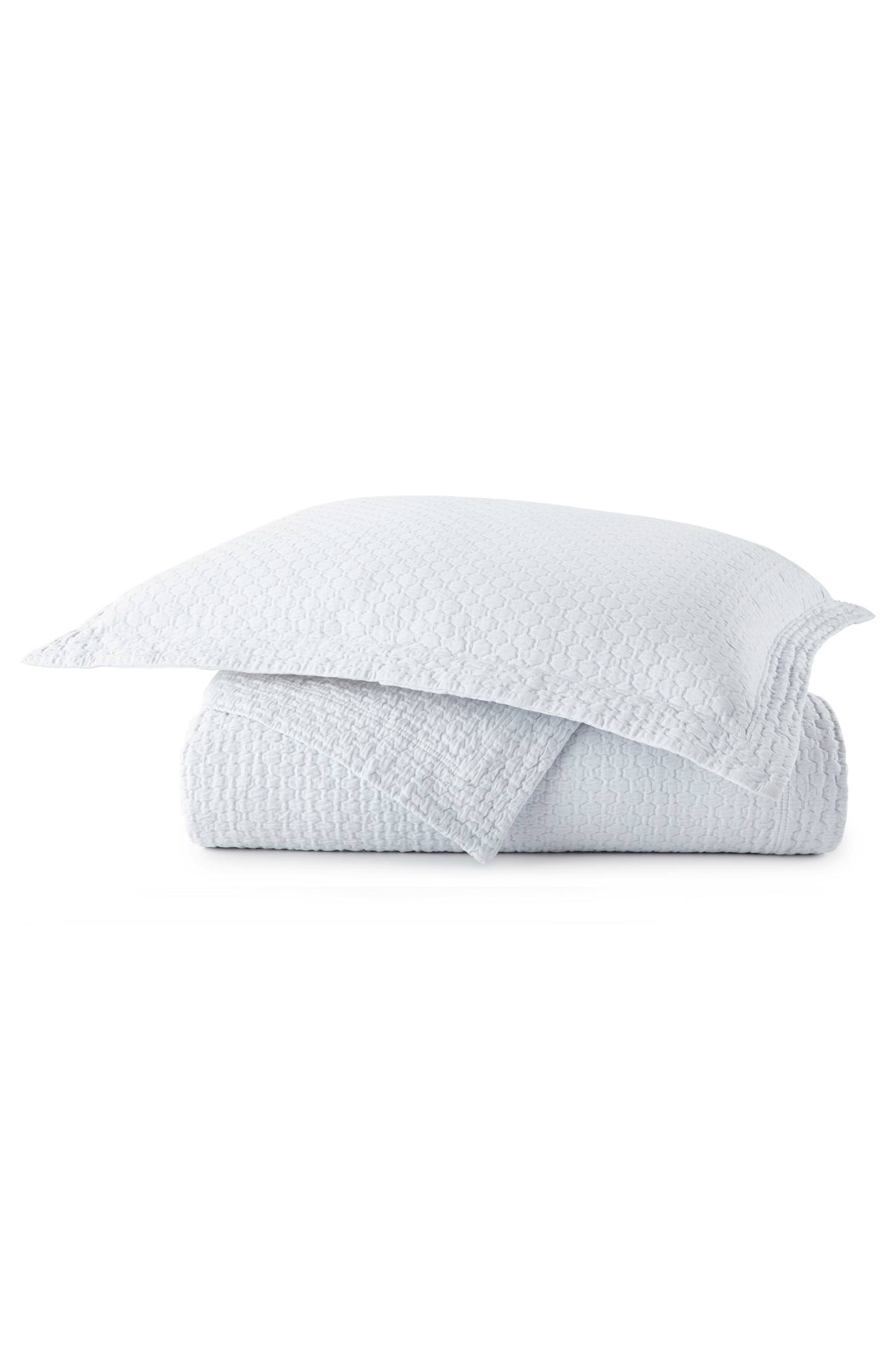 Sumptuous Bare Blue King-Size Cotton Matelasse Coverlet