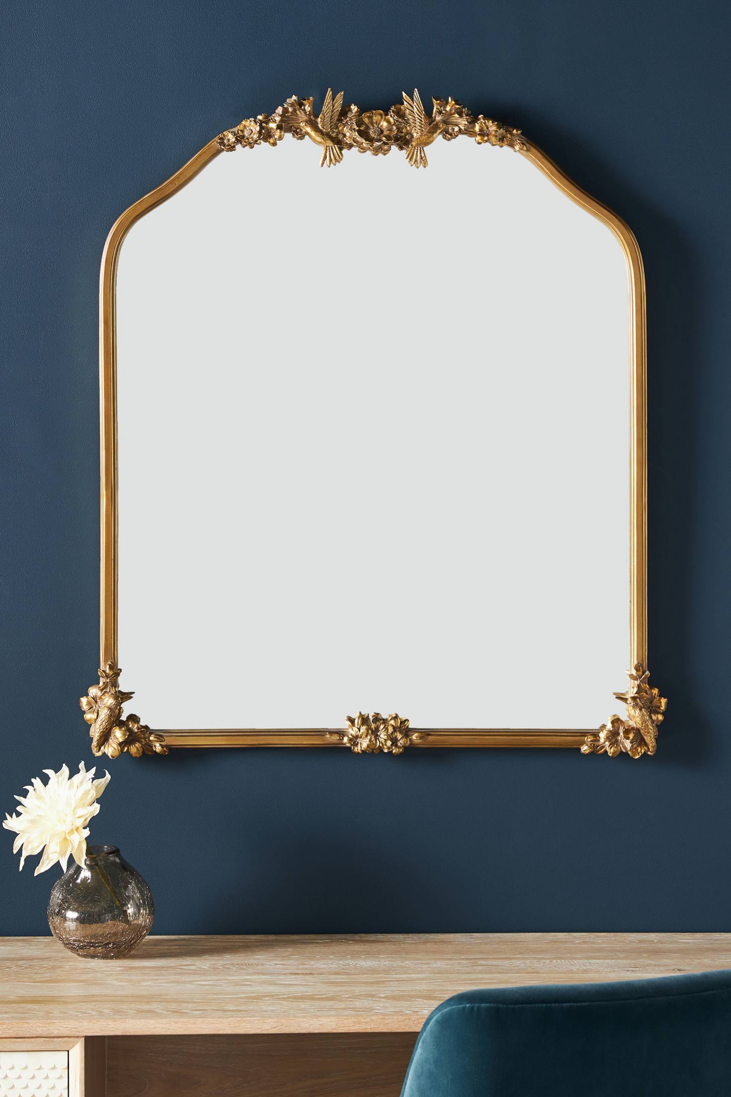 Luisa Hummingbird Gilded Flower Mirror