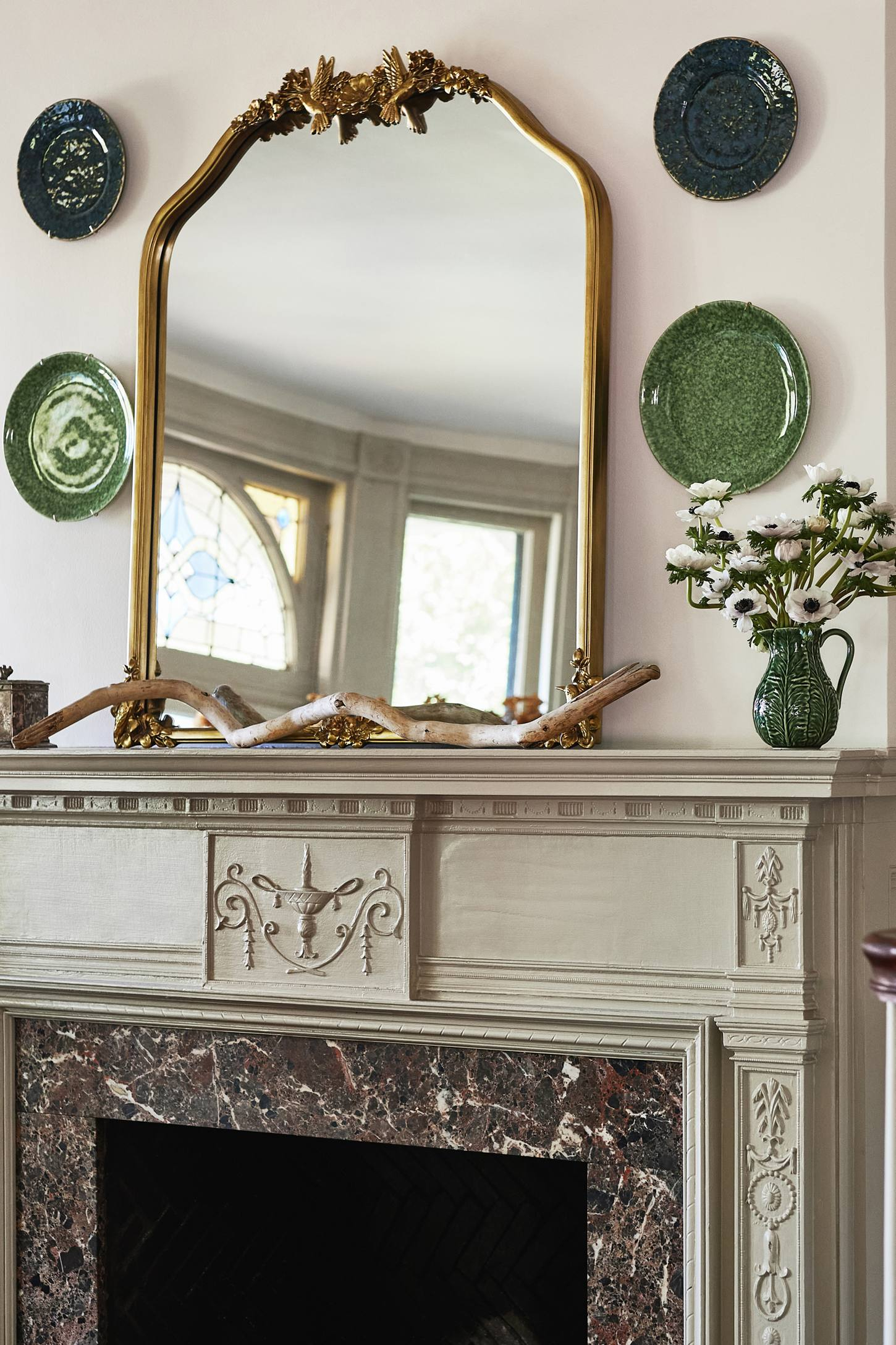 Luisa Hummingbird Gilded Flower Mirror