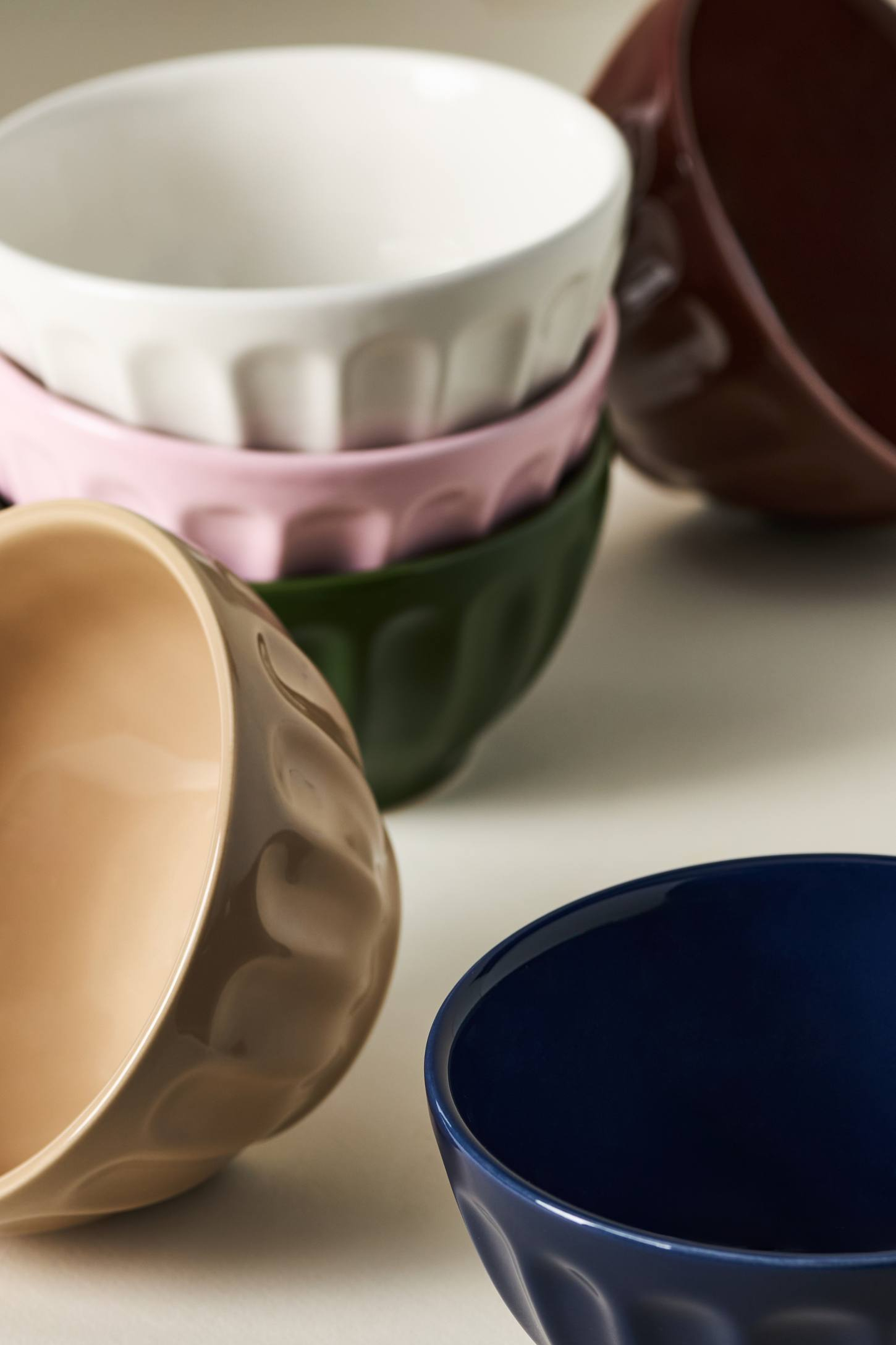 The Latte Stoneware Cereal Bowls, Assorted Set of 6: Amelie Edition