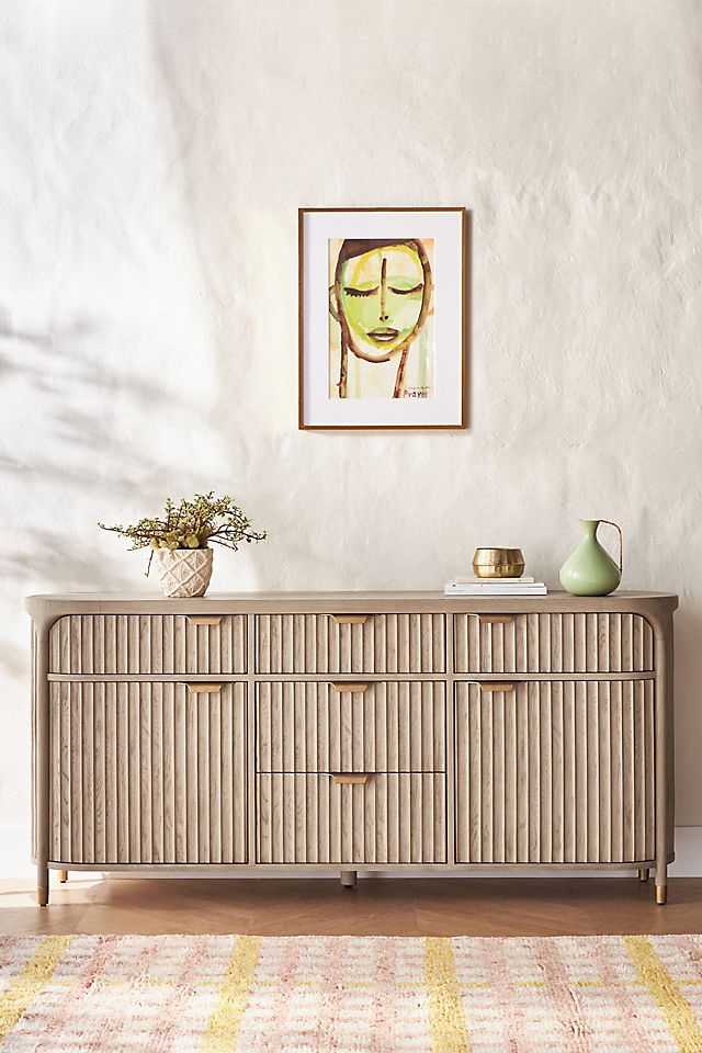 The Isla Oval 70" Fluted-Wood Sideboard
