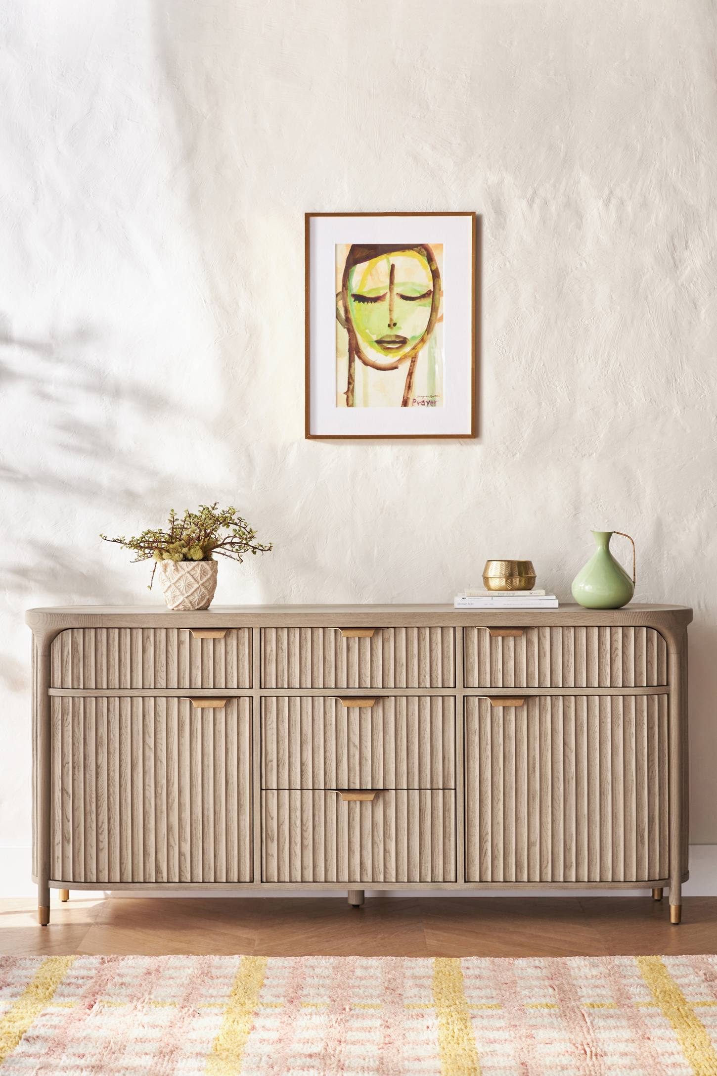 The Isla Oval 70" Fluted-Wood Sideboard