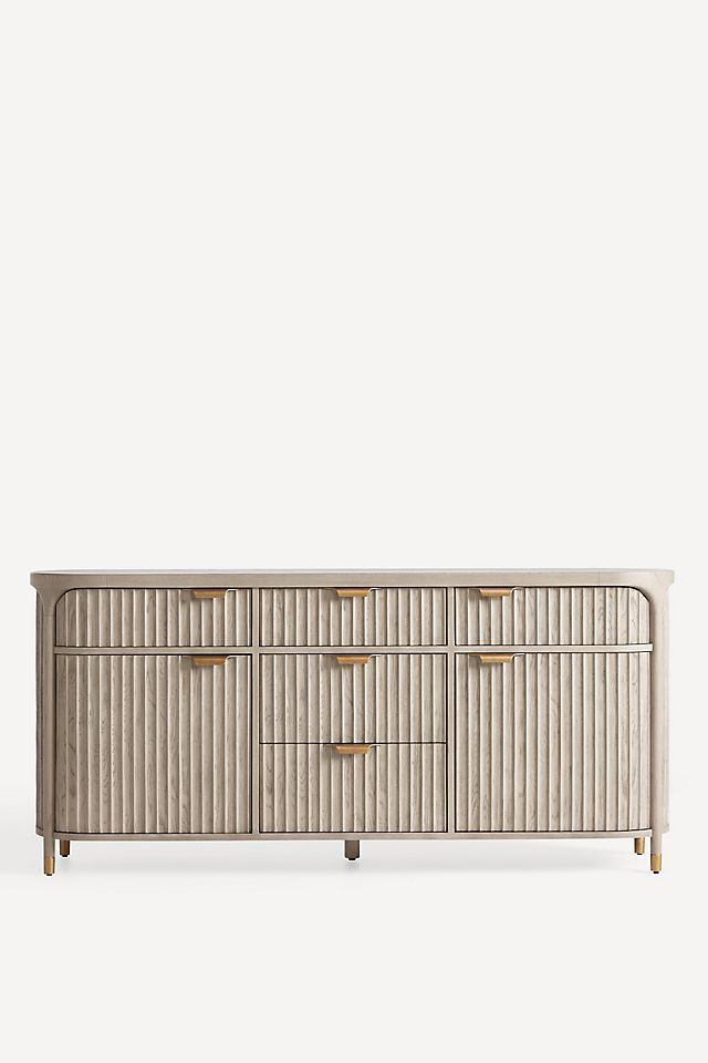 The Isla Oval 70" Fluted-Wood Sideboard