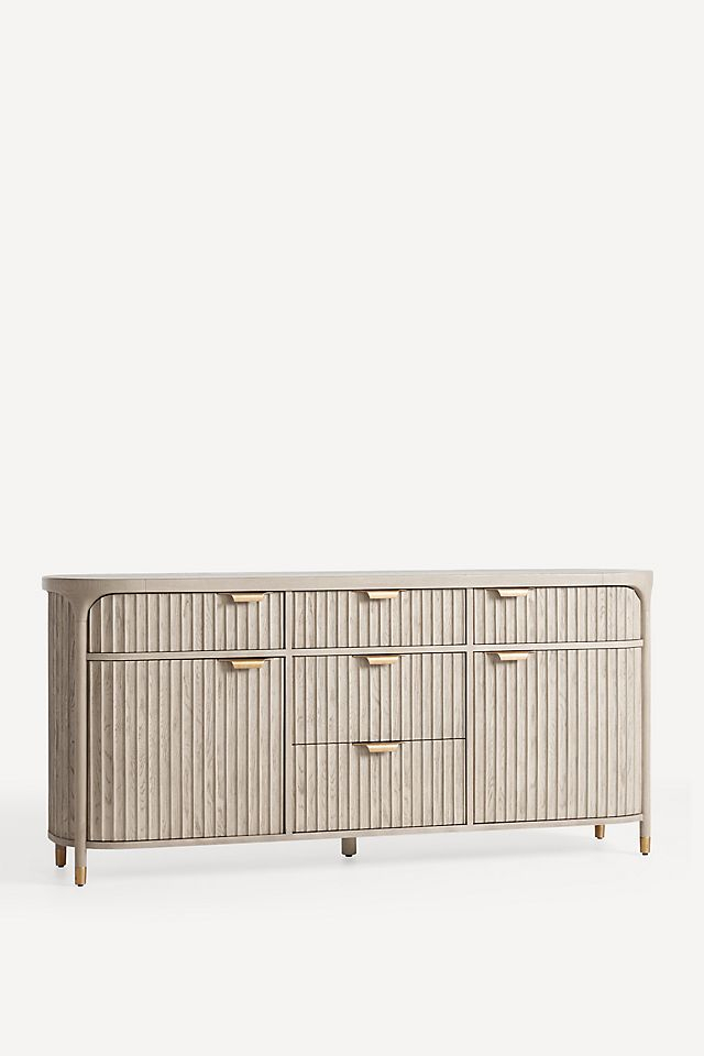 The Isla Oval 70" Fluted-Wood Sideboard