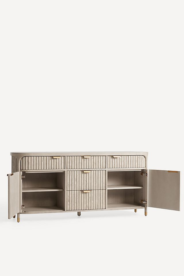 The Isla Oval 70" Fluted-Wood Sideboard