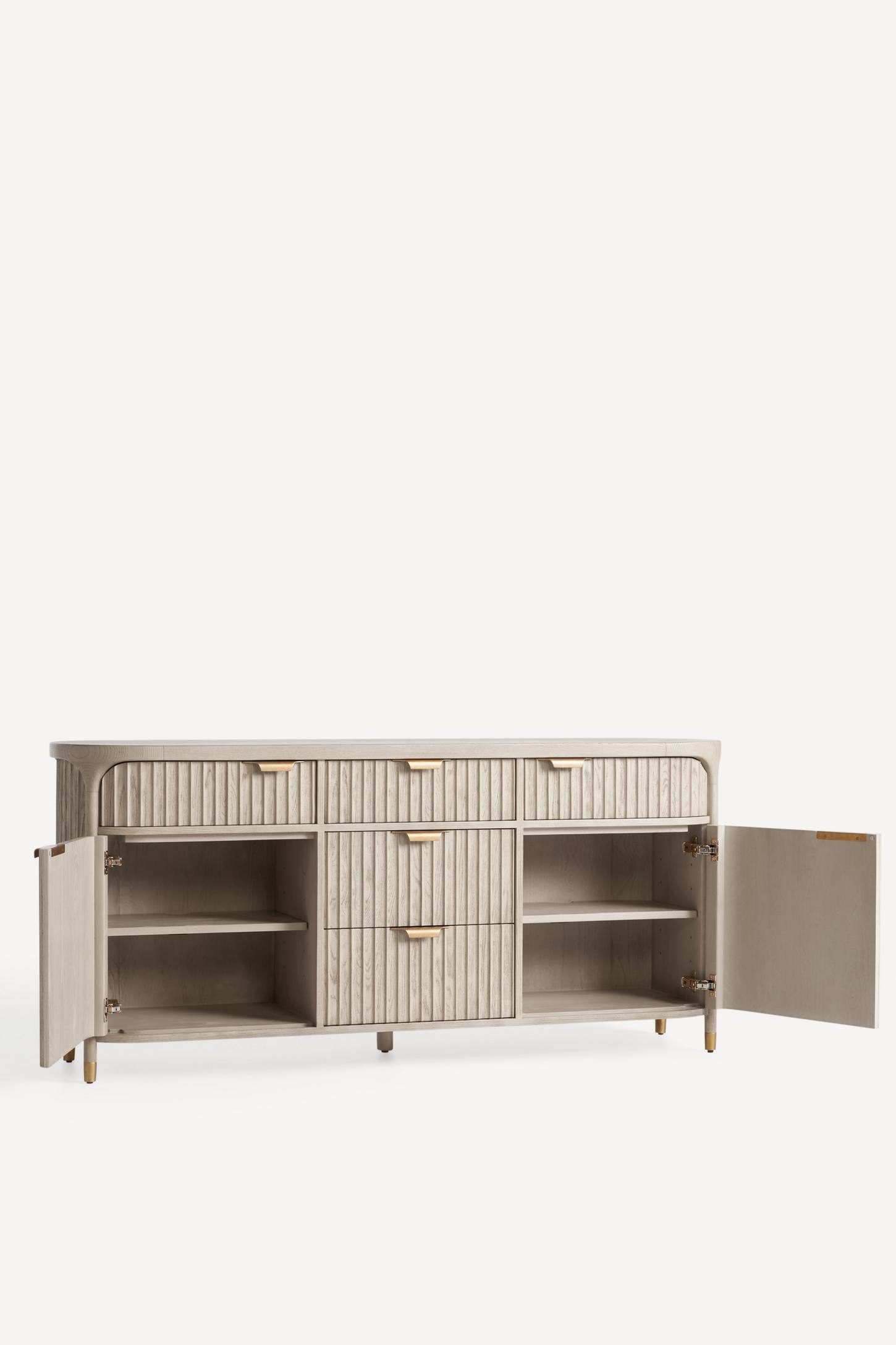 The Isla Oval 70" Fluted-Wood Sideboard