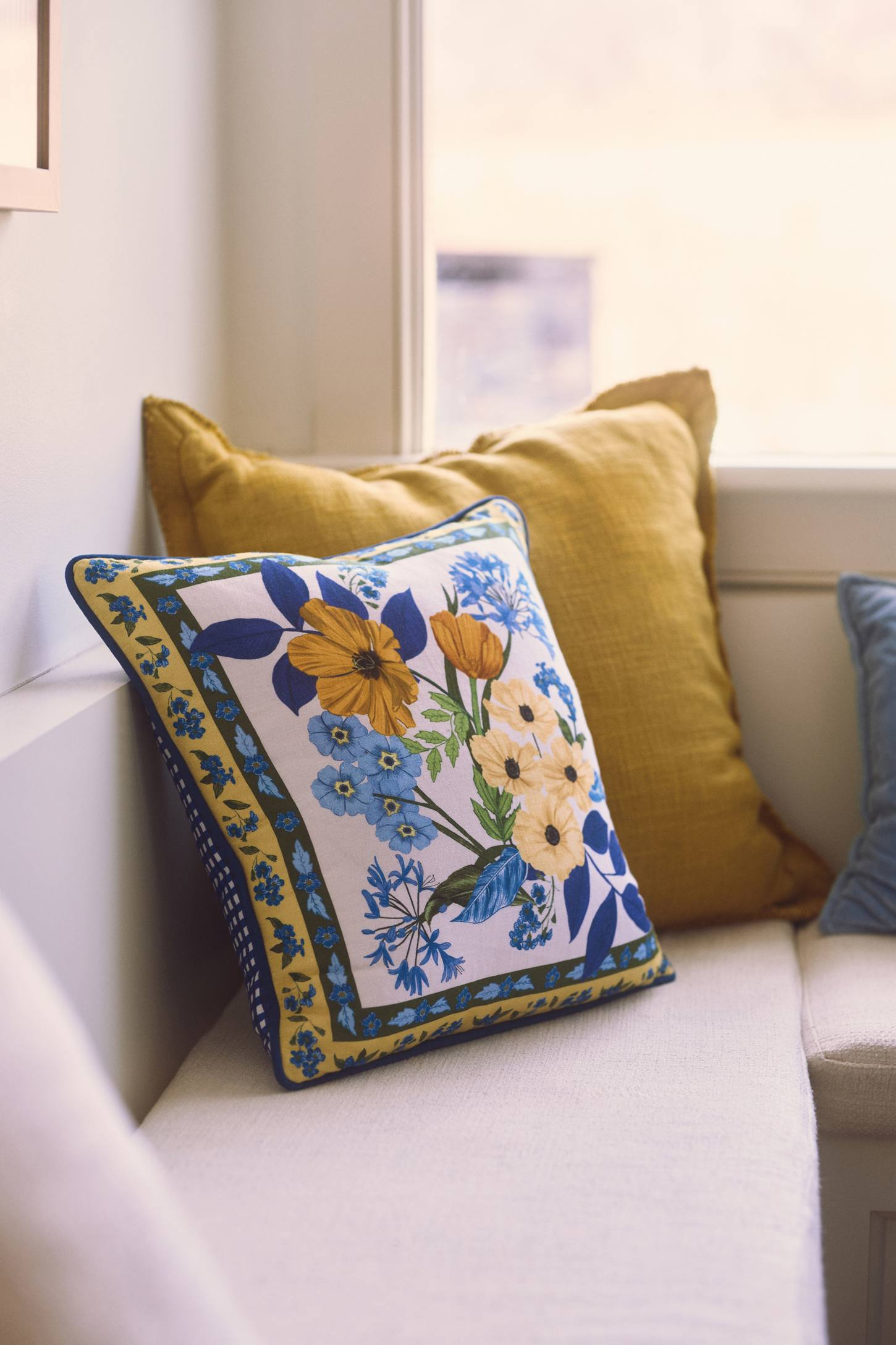 Adelyn Linen Printed Floral Pillow