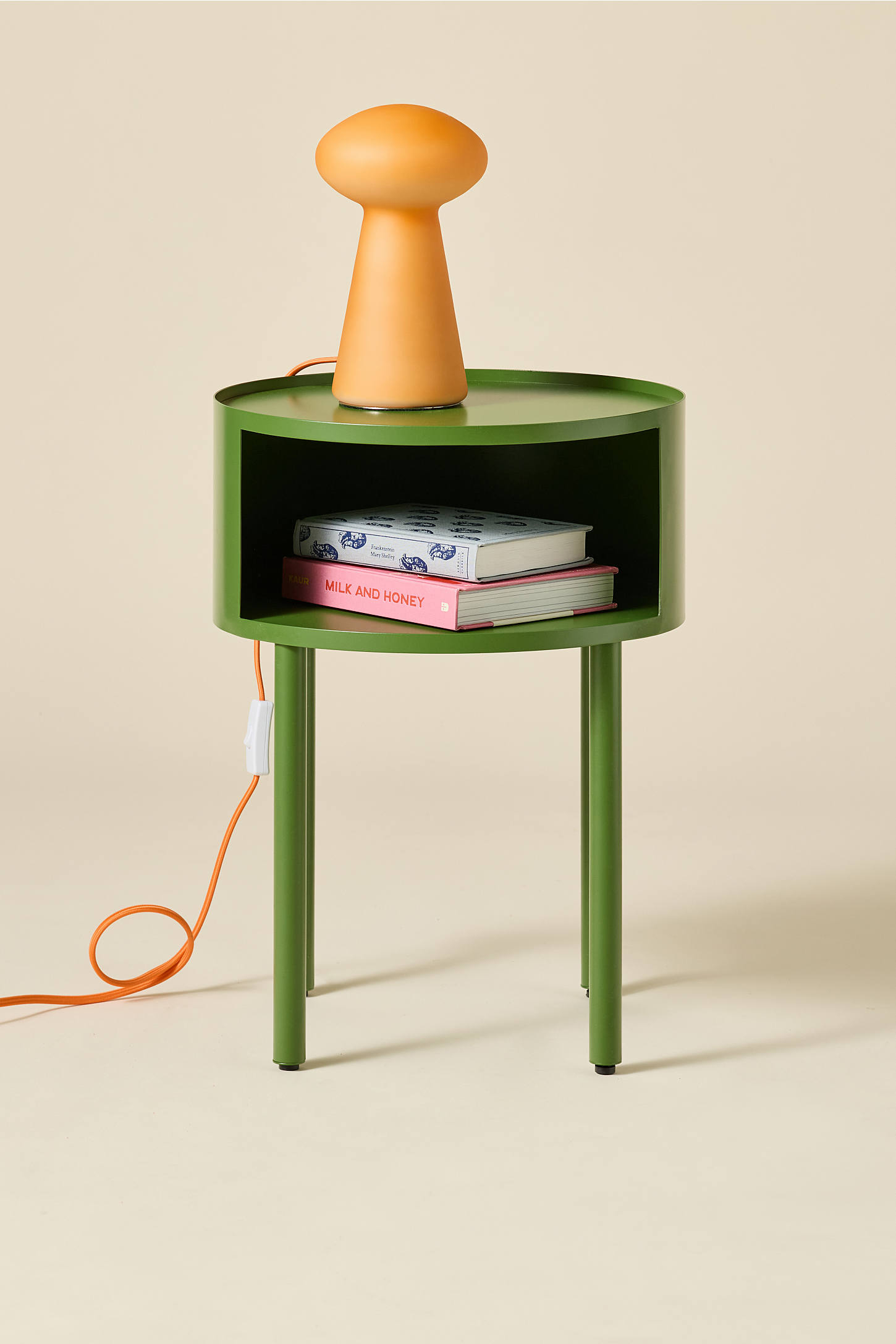 Lucie Iron Cutout Storage Nightstand