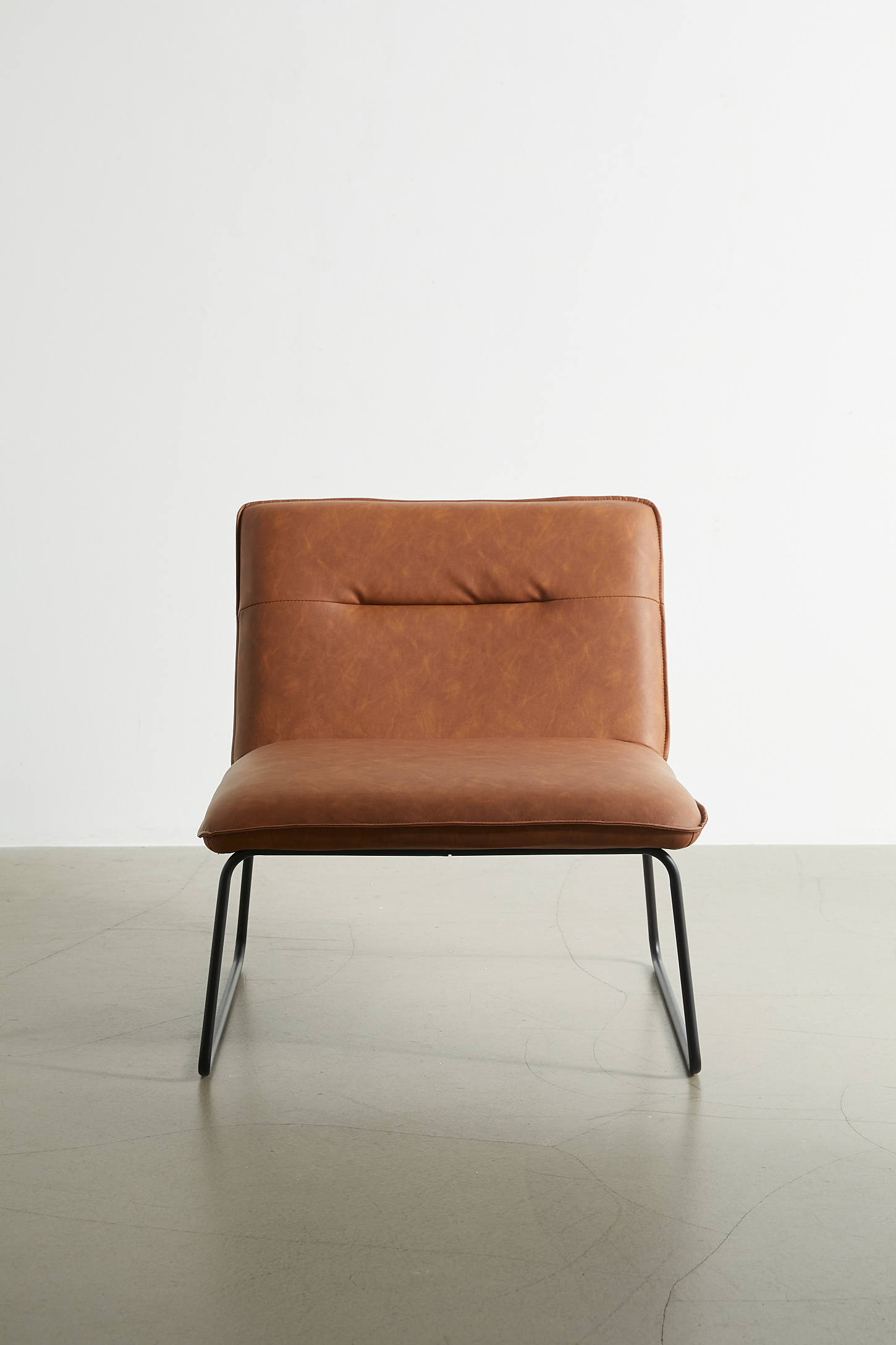 Spencer Faux Leather Armless Lounge Chair