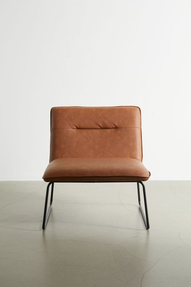 Spencer Faux Leather Armless Lounge Chair