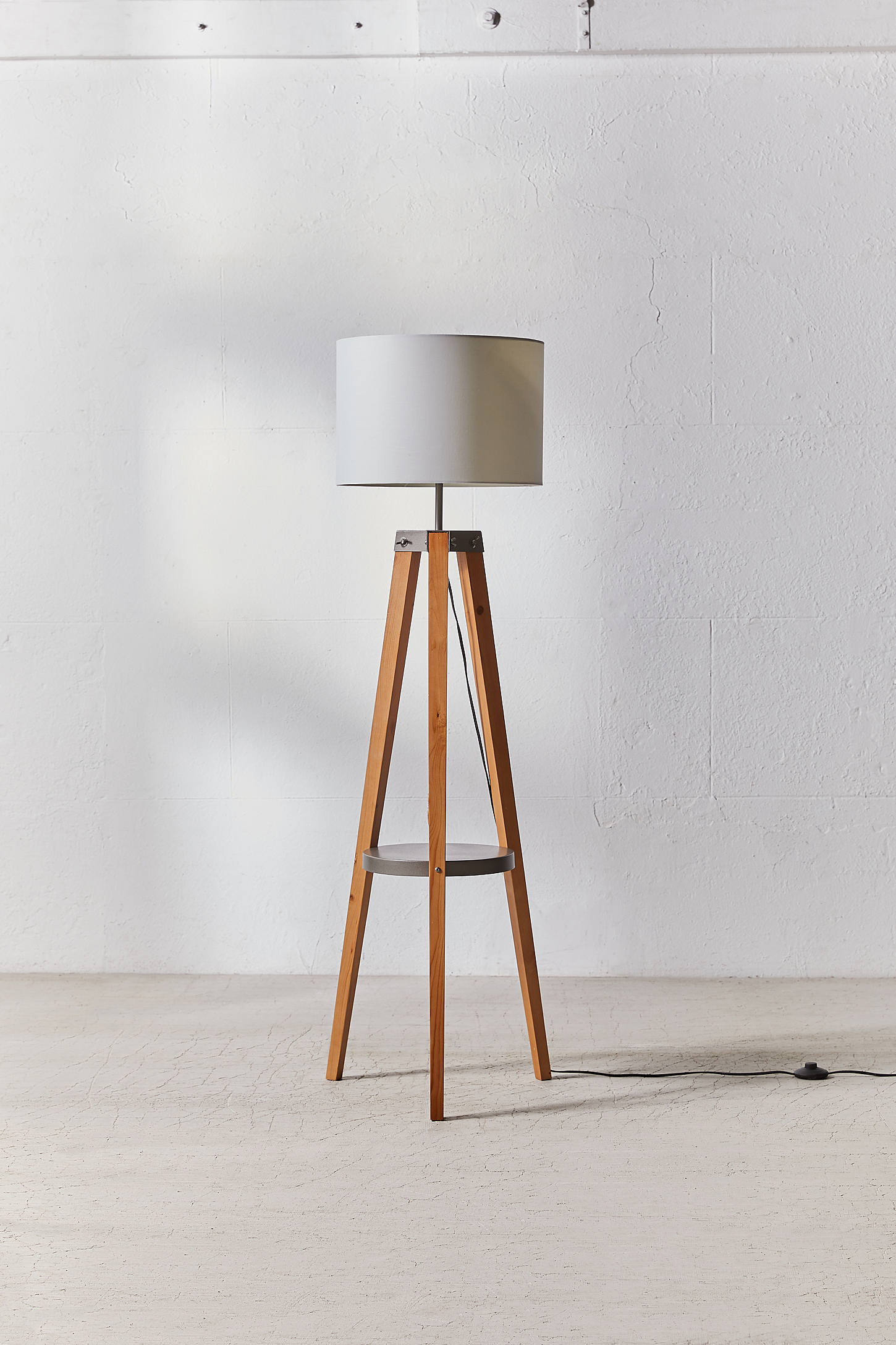 Miles Mid-Century Side Table Floor Lamp