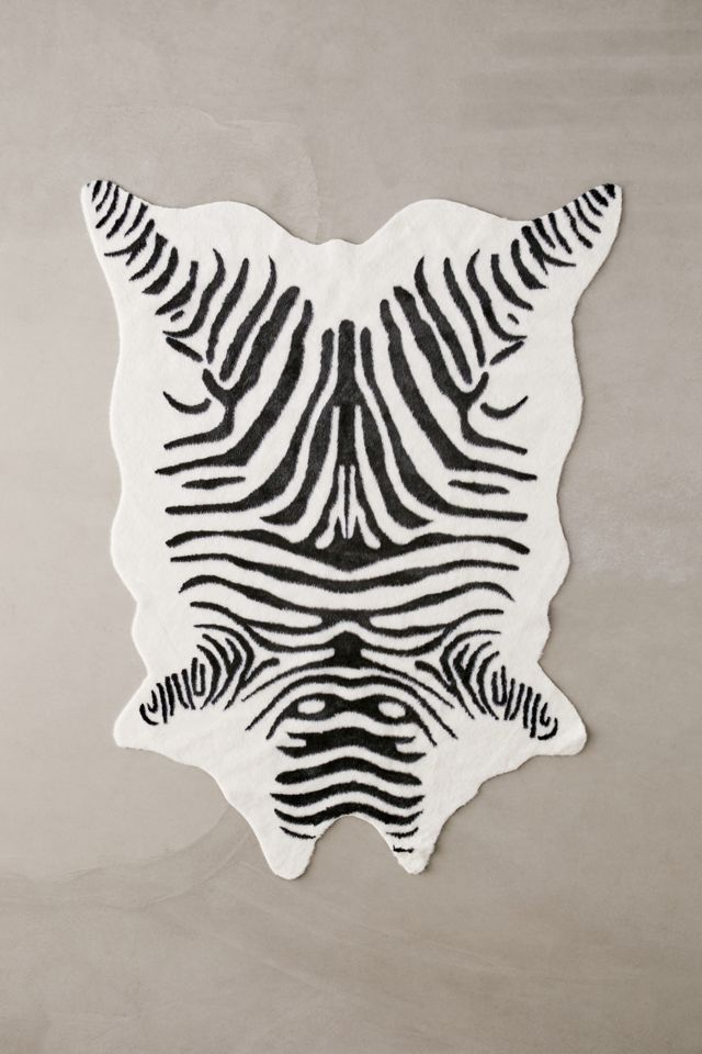 Shaped Faux Animal Hide Rug