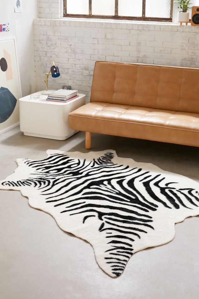 Shaped Faux Animal Hide Rug