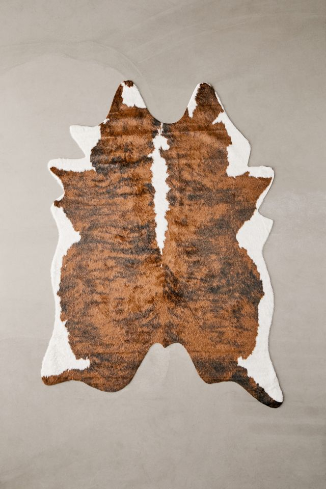 Shaped Faux Animal Hide Rug