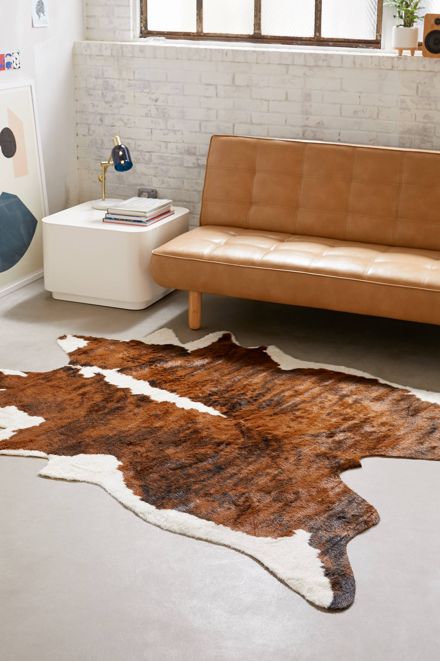 Shaped Faux Animal Hide Rug
