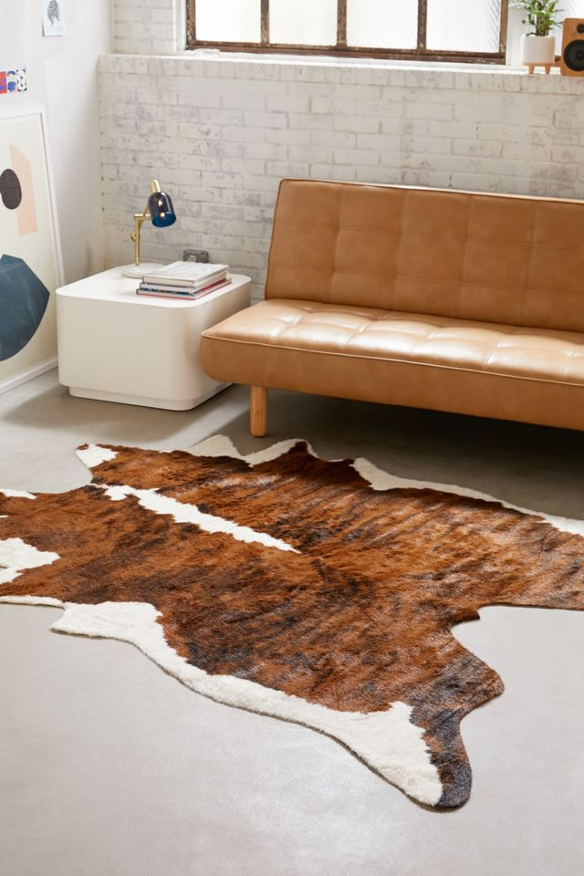 Shaped Faux Animal Hide Rug