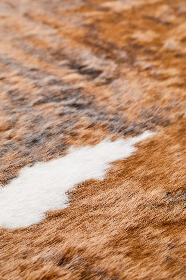 Shaped Faux Animal Hide Rug