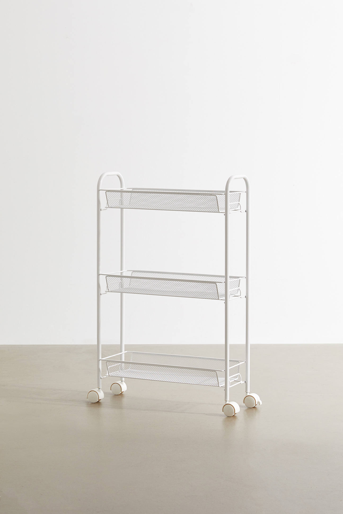 Slim 3-Tier Wire Rolling Storage Cart