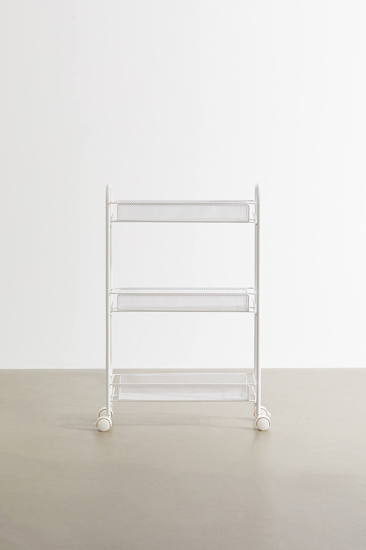 Slim 3-Tier Wire Rolling Storage Cart
