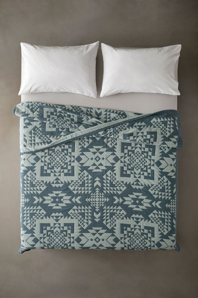 Pendleton Opal Spring Organic Cotton Matelassé Coverlet