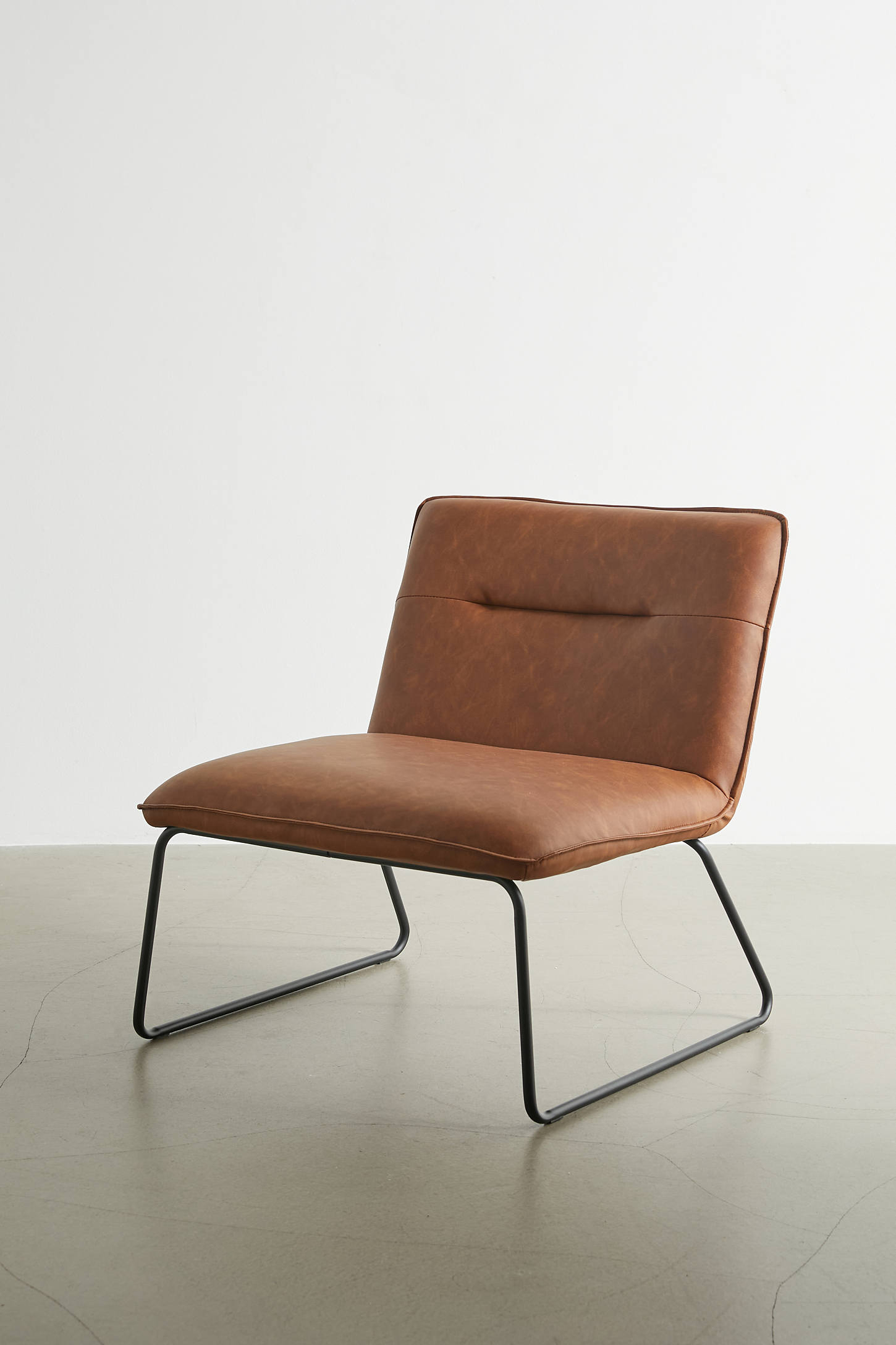 Spencer Faux Leather Armless Lounge Chair