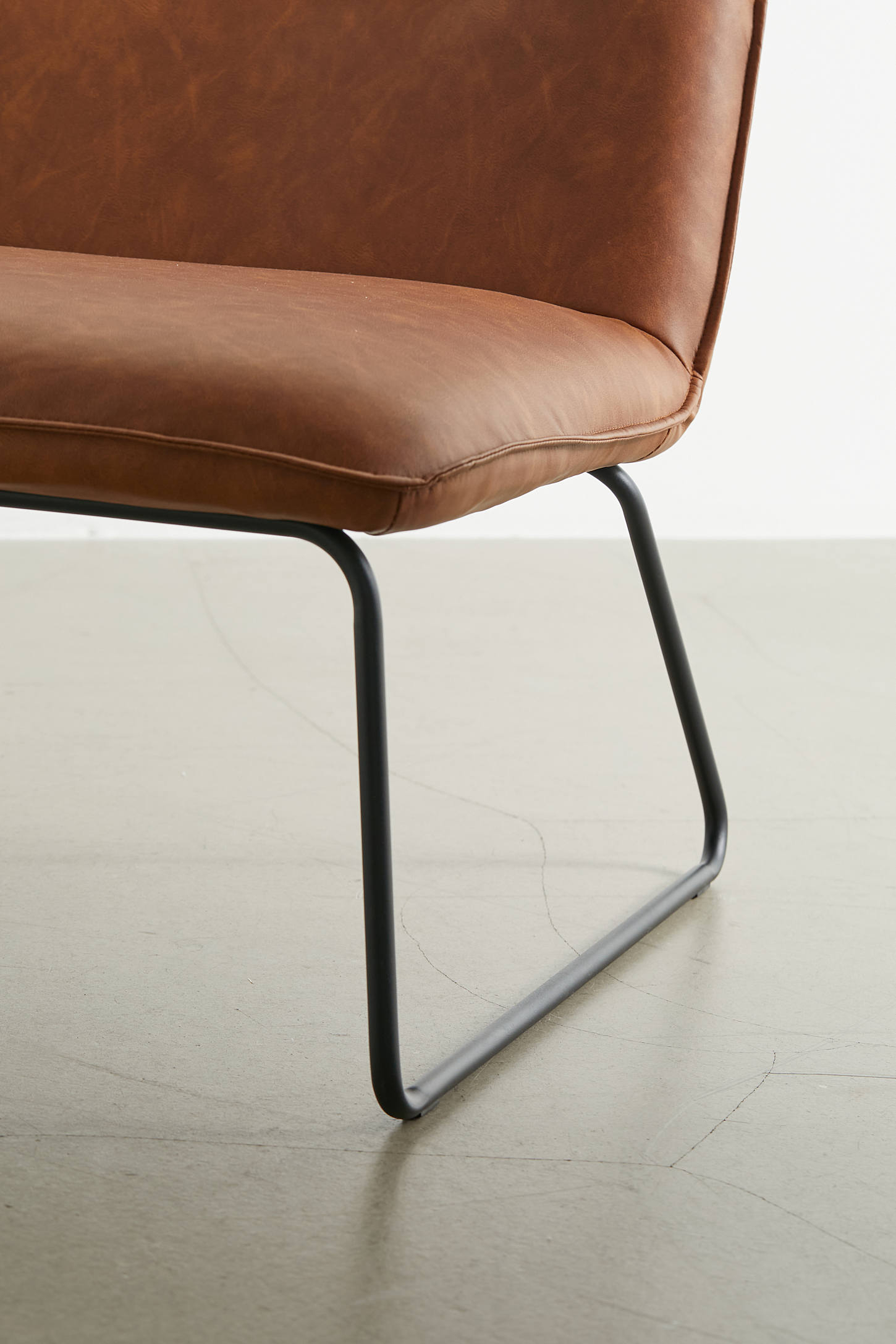 Spencer Faux Leather Armless Lounge Chair