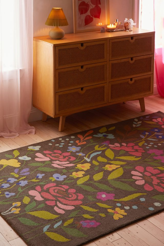Floral Tufted Wool Rug