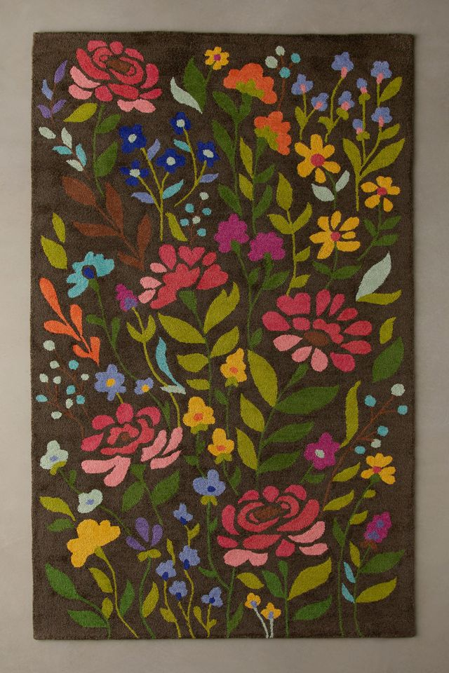 Floral Tufted Wool Rug