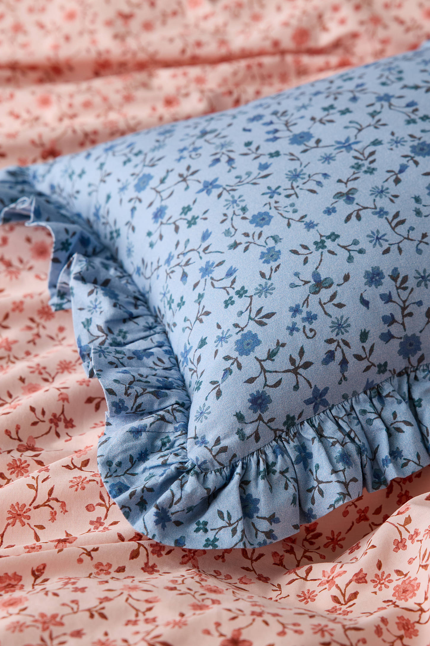 Cotton Ruffle Bolster Pillow