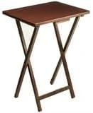 Mainstays Indoor Single Folding TV Tray Table - Walnut L 19 x  W 15 x H 26