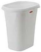 White Rectangular 3-Gallon Plastic Open-Top Trash Can