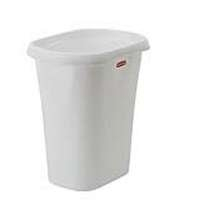 White Rectangular 3-Gallon Plastic Open-Top Trash Can