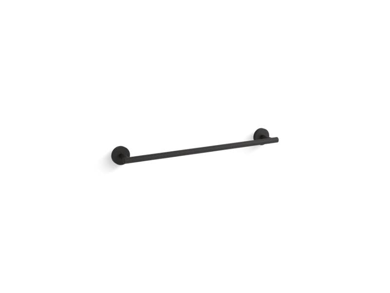 Matte Black 18" Wall Mounted Minimalist Towel Bar
