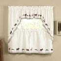 Lodge Embroidered Off-White Cotton Rod Pocket Valance