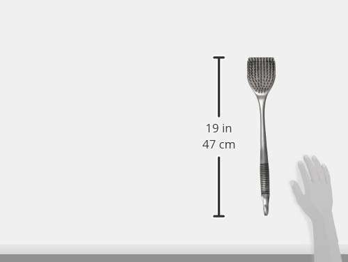 Libman Long Handle Stainless Steel BBQ Brush with Ergonomic Grip and Scraper