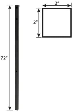 Deckorators 2 in. x 2 in. x 84 in. Aluminum Fence Post Kit, Textured Black
