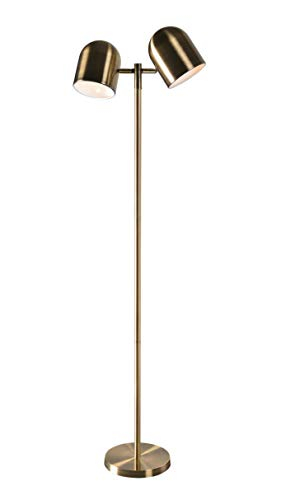 Kenroy Home 33171AB Alden Floor Lamp with Antique Brass Finish, Modern Style, 57.125" Height, 17.625" Width, 9.875" Depth