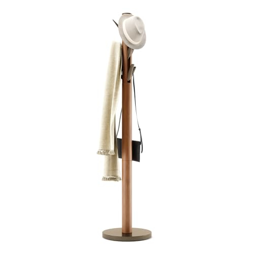 Umbra Flapper Coat Rack, Light Walnut/Warm Gold