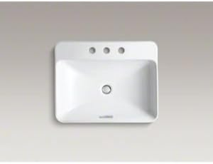 Vox® Vitreous China Rectangular Vessel Bathroom Sink with Overflow