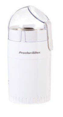 Proctor Silex Fresh Grind 10 Cup Whole Bean Steel Blade Coffee Grinder, White