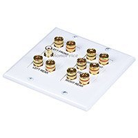 White 2-Gang 5.1 Surround Sound Distribution Wall Plate with RCA Ports