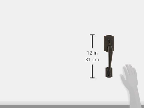 Schlage F62-CAM-ACC-RH Camelot Right Hand Double Cylinder Handleset with Accent, Aged Bronze