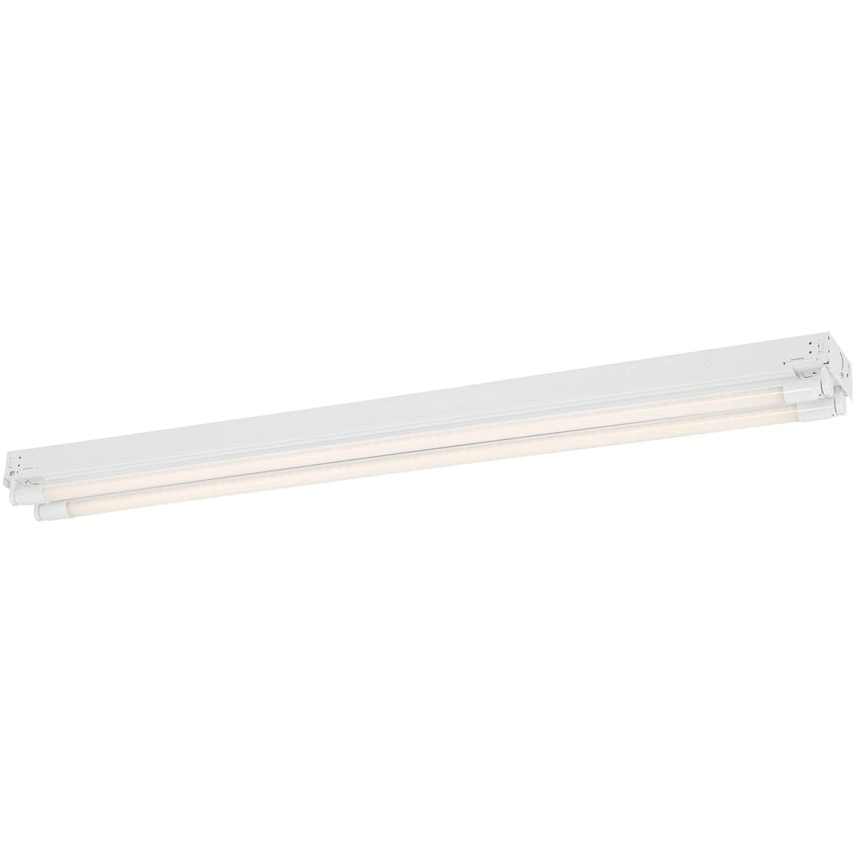 4 ft White LED Strip Light Fixture with 2 Tubes