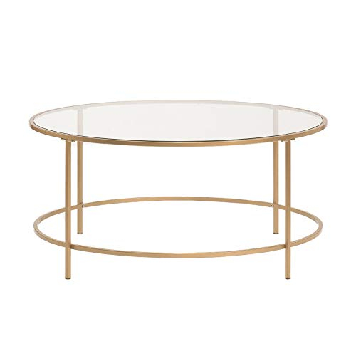 Sauder International Lux Round Coffee Table, Satin Gold