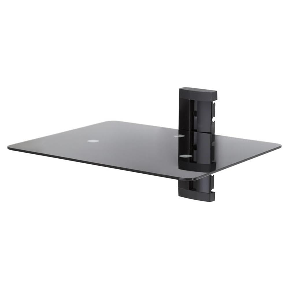 AVF Steel Wall Mounted AV Component Shelving System with 1 Shelves in Black