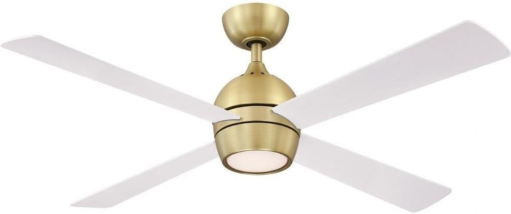 Indi Ceiling Fan + Light - White/Brass / 52"