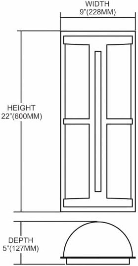 Graphite Frosted Glass 22'' Cylinder Outdoor Wall Sconce