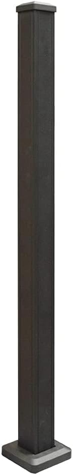 Weatherables Aluminum Railing Post Kit – Aluminum Post Kit for Arlington, Georgetown, and Cornell Railing Kits, Made with Durable Black Textured Powder-Coat Finish (3 in. x 3 in. x 54 in.)